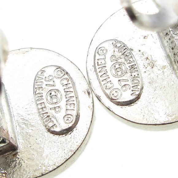 Chanel Medallion Dangle Earrings Gold Silver Clip-On - Picture 4 of 4